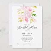 Watercolor Rose bouquet Douche nuptiale Invitation (Devant)