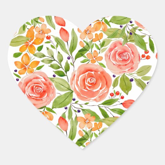 Watercolor Rose Bouquet Stickers (Voorkant)