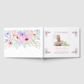 Watercolor Rose Flower Funeral Livre d'invités (Complet)