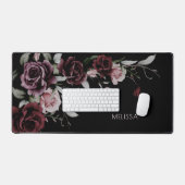 Watercolor Roses Black Background (Clavier et souris)