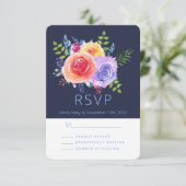 Watercolor Roses Floral Bouquet Party RSVP (Debout devant)