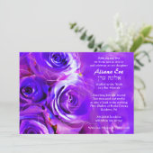 WATERCOLOR ROSES Purple Bat mitzvah Invitation (Debout devant)