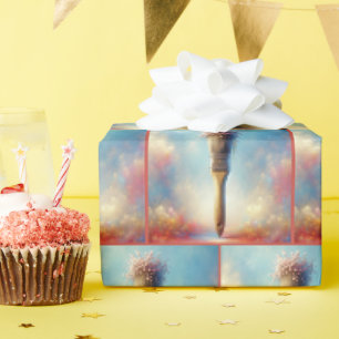 Watercolor Roze Boeket In Verfkwast Cadeaupapier