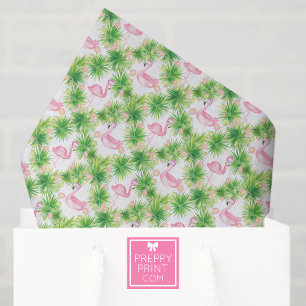 Watercolor Roze Flamingo's & Slinger Kerstmis Tissuepapier