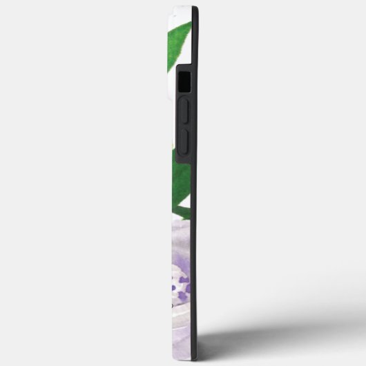 Watercolor Roze Groene Plant Purple Script Naam Case-Mate iPhone Case (Achterkant / Links)