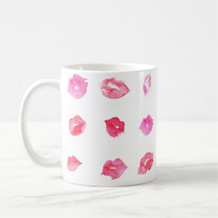 Watercolor Roze Lippen. Patroon Chic, Trendy Desig Koffiemok