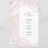 watercolor roze marmeren Menu (Voorkant / Achterkant)