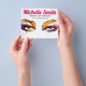 Watercolor roze oogmake-up branding flyer (Hand)