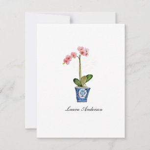 Watercolor Roze Orchidee vlakke kaart