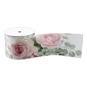 Watercolor Roze Roos Decoupage  Grosgrain Lint (Spoel)