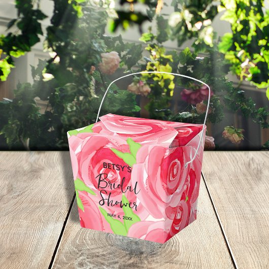 Watercolor Roze Rozen Take Out Bedankdoosjes