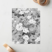 Watercolor Rozen 9 Notitiekaartje (Voorkant / Achterkant in situ)