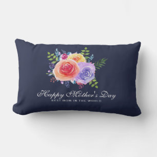 Watercolor Rozen Bloemboeket Moederdag Kussen