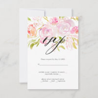 Watercolor Rozen boeket Huwelijk RSVP