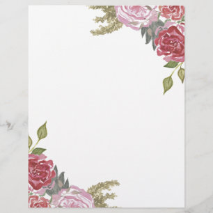 Watercolor Rozen Briefpapier