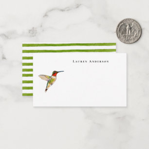 Watercolor Ruby Throat Kolibrie Klein Notitiekaartje