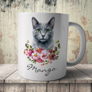 Watercolor Russische Blauwe Kat Koffiemok