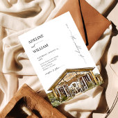 Watercolor Rustic Barn Wedding Invitation Elegant