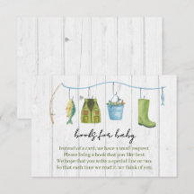 Watercolor Rustic Fishing Theme Book for Baby Card