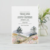 Watercolor Rustic Mountain Wedding Invitation (Debout devant)