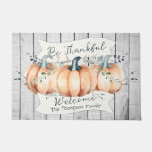 Watercolor Rustic Pumpkins Personalized Deurmat (Voorkant)