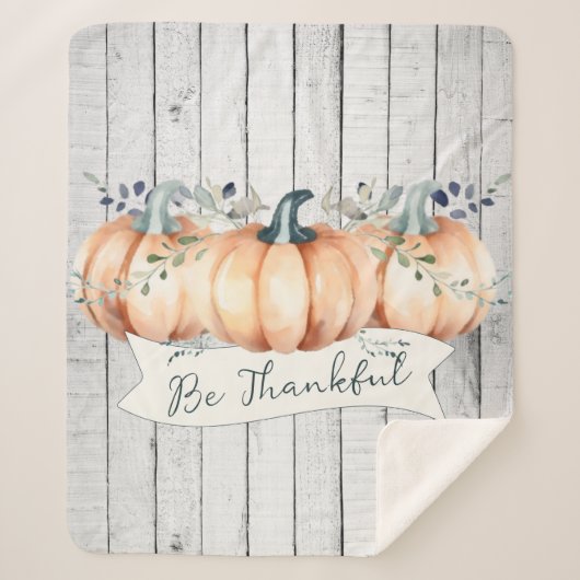Watercolor Rustic Pumpkins Sherpa Deken (Voorkant)