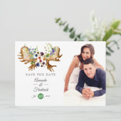 Watercolor Rustieke Bos Bruiloft Save The Date (Staand voorkant)