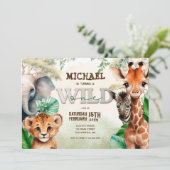 Watercolor Safari Wild One Kaart (Staand voorkant)