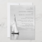 Watercolor Sailboat Lake Wedding Invitations (Devant)
