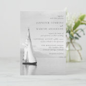Watercolor Sailboat Lake Wedding Invitations (Debout devant)