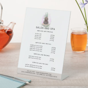 Watercolor Salon Menu Prijslijst Staand Bord Reclamebord Met Voetstuk