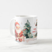 Watercolor Santa and Reindeer Mug (Devant gauche)