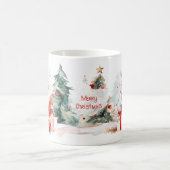 Watercolor Santa and Reindeer Mug (Centre)