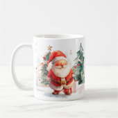 Watercolor Santa and Reindeer Mug (Gauche)