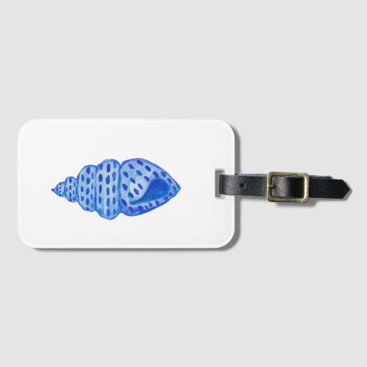 Watercolor schelp bagage label (Voorkant (horizontaal))