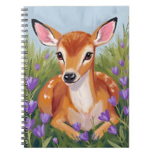 Watercolor Schilderij van een Jong Hert Notitieboek