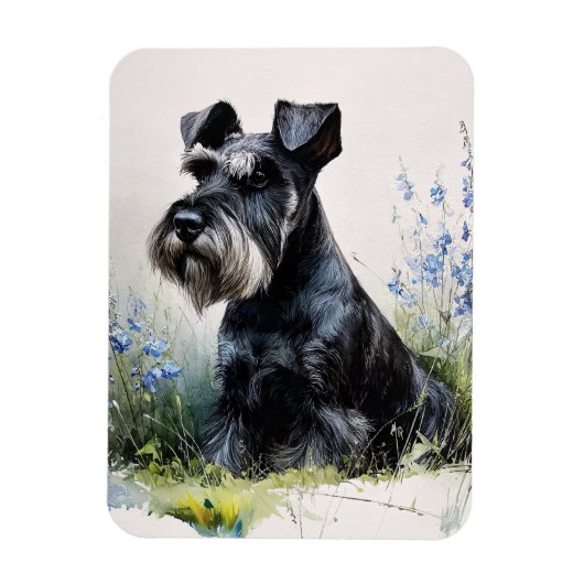 Watercolor Schnauzer Flexible Magneet (Verticaal)