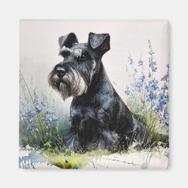Watercolor Schnauzer Magneet