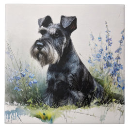 Watercolor Schnauzer Tegeltje