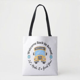 Watercolor School Bus Tote Bag
