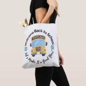 Watercolor School Bus Tote Bag (De près)