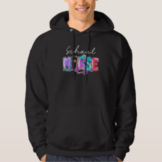 Watercolor School Nurse Day Week Stethoscopeschool Hoodie