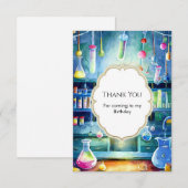 Watercolor Science Magie Wetenschapper Verjaardag Bedankkaart (Voorkant / Achterkant)