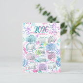 Watercolor scribbles calendar feestdagenkaart (Staand voorkant)