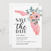 Watercolor Script Florida Bestemming Trouwen Save The Date (Voorkant / Achterkant)