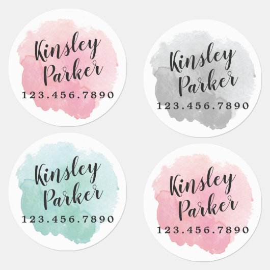 Watercolor Script Naam Strijkijzer Labels (Groep)
