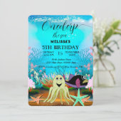 Watercolor Sea Animaux Invitation de fête d'annive (Debout devant)