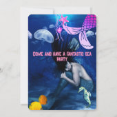 Watercolor Sea Animaux Invitation de fête d'annive (Dos)