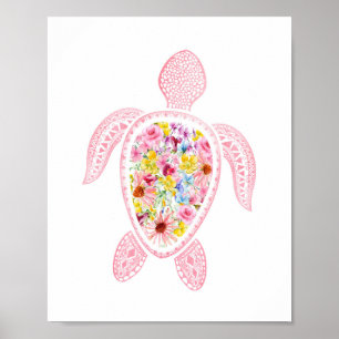 Watercolor Sea Turtle Nursery Poster