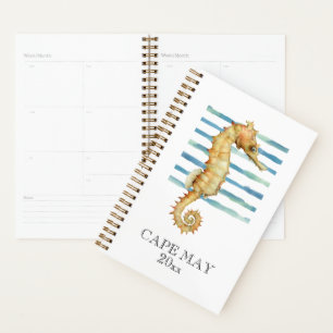 Watercolor Seahorse Beach Côtier CAPE MAY Planner